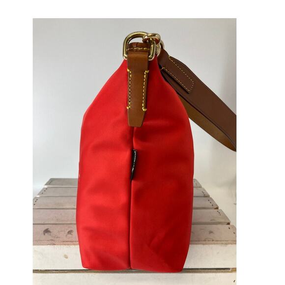 DOONEY & BOURKE LARGERED NYLON BROWN LEATHER SHOULDER BAG - Picture 5 of 16